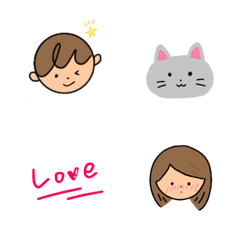 [LINE絵文字] Boy and girl cuteの画像