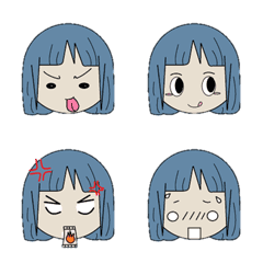 [LINE絵文字] Blue Hair Girlの画像