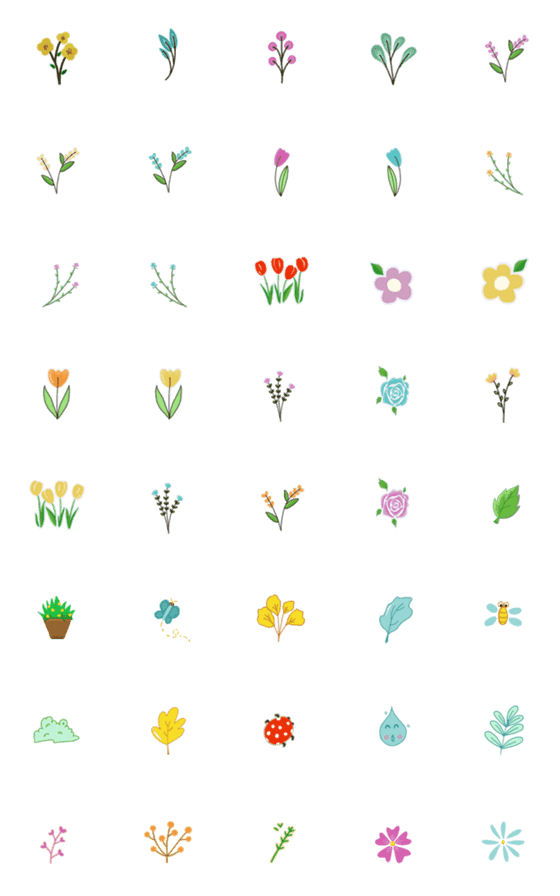 [LINE絵文字]A Lot of Flowerの画像一覧