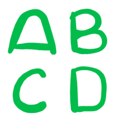 [LINE絵文字] Green English alphabet abc Correctionの画像