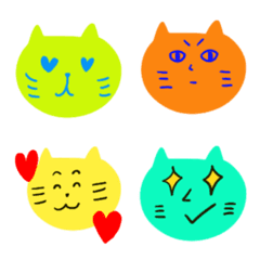 [LINE絵文字] カラフルなねこたちの画像