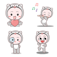 [LINE絵文字] Cosplay shiba grey : Animated emojiの画像