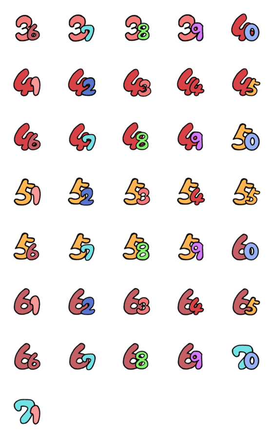 [LINE絵文字]数字 (Part.2)の画像一覧