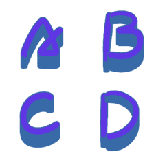 [LINE絵文字] Three-dimensional blue abc revisionの画像