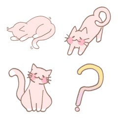 [LINE絵文字] Lazy pink catの画像