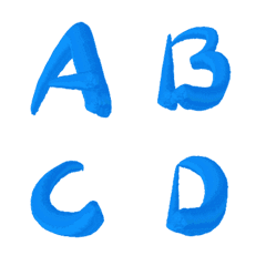 [LINE絵文字] Three blue abc letter revisionの画像