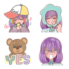 [LINE絵文字] Sayuri girl emojiの画像