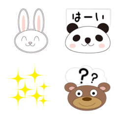 [LINE絵文字] あいさつ☆ウサギ＆パンダ＆くま☆の画像