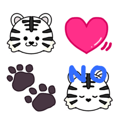 [LINE絵文字] Baby Tigerz 絵文字-ホワイト-の画像