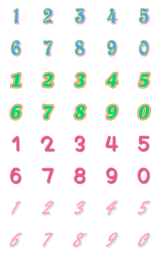 [LINE絵文字]Number* color palette - Emojiの画像一覧