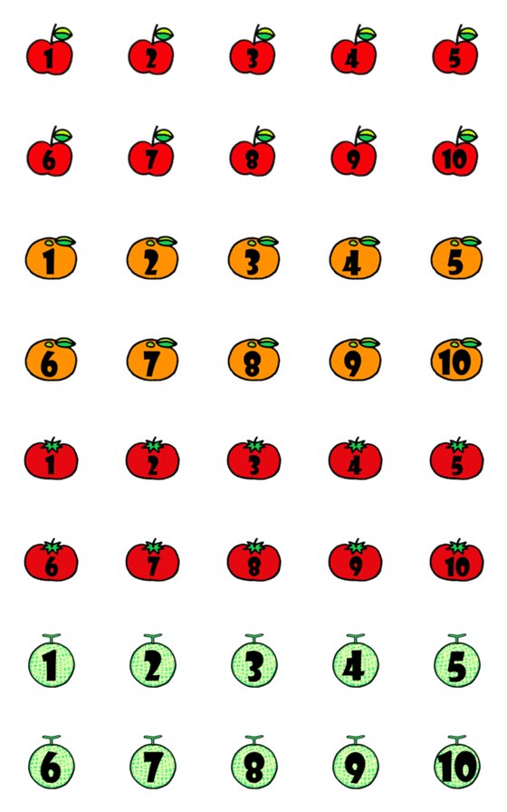 [LINE絵文字]かわいい数字たちの画像一覧