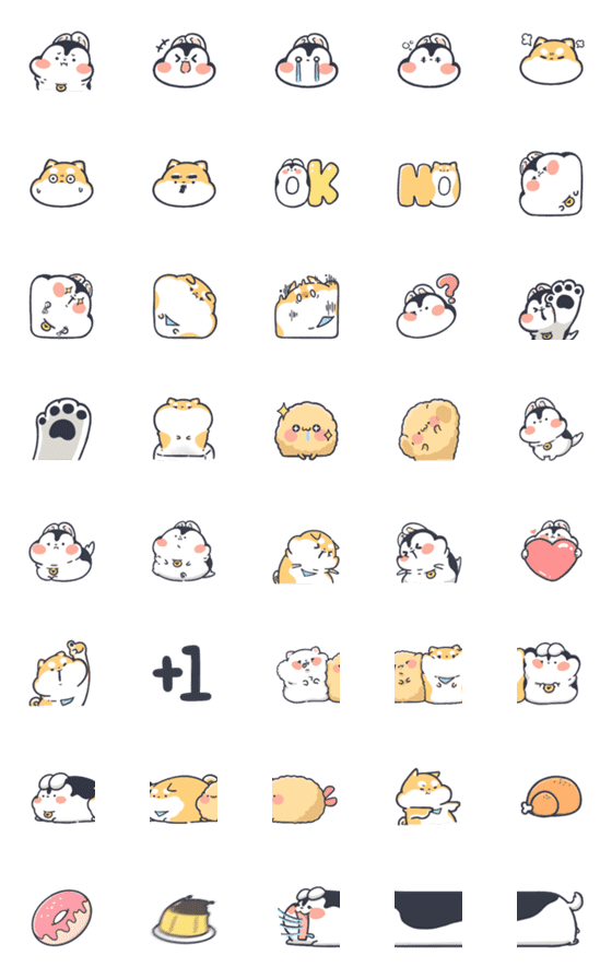 [LINE絵文字]Husky＆Shiba Inu-Soft Q Mochiの画像一覧