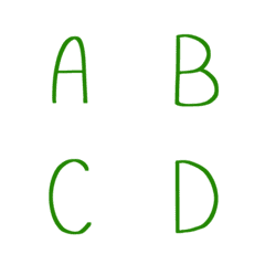 [LINE絵文字] English alphabet and numbers (green)の画像