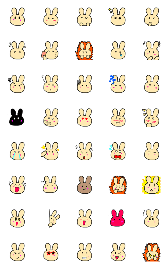 [LINE絵文字]うさぎくんの絵文字 3 shotataの画像一覧