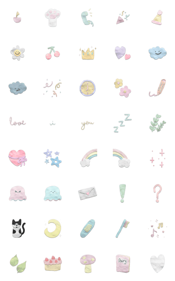 [LINE絵文字]plasticine in pastelの画像一覧