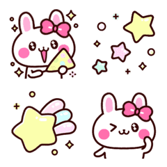 [LINE絵文字] 動く♡ゆるかわラブリーうさちゃん絵文字♡の画像