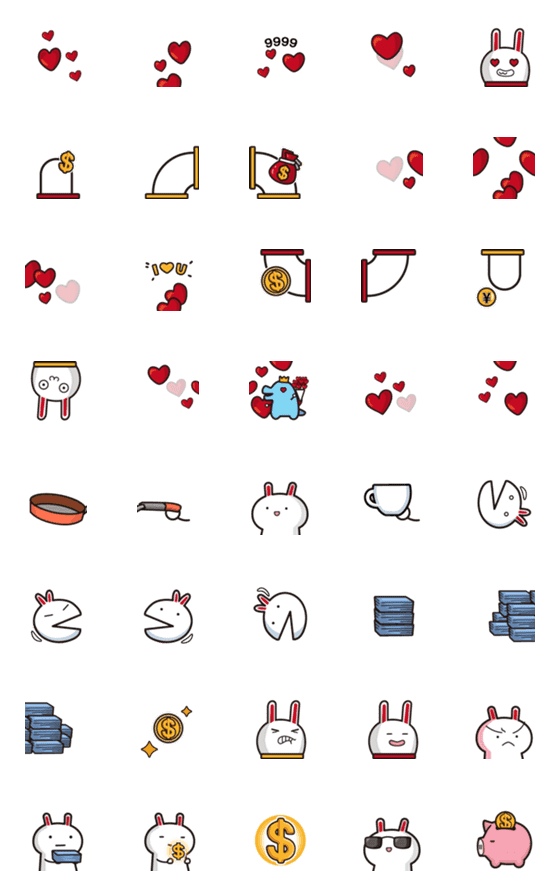 [LINE絵文字]DownRabits- Practical Edible Emoticons 6の画像一覧