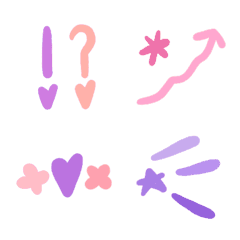 [LINE絵文字] Purple and Pink Animated Emojisの画像