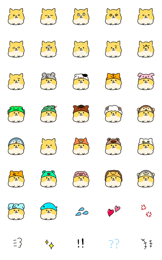 [LINE絵文字]CHIHUAHUA Ohana 's Yuru Animal Emojiの画像一覧