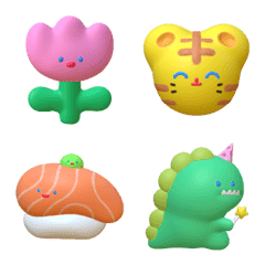 [LINE絵文字] cutie 3D emojiの画像