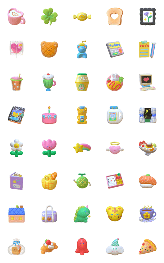 [LINE絵文字]cutie 3D emojiの画像一覧