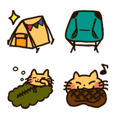 [LINE絵文字] キャンプねこ★絵文字の画像