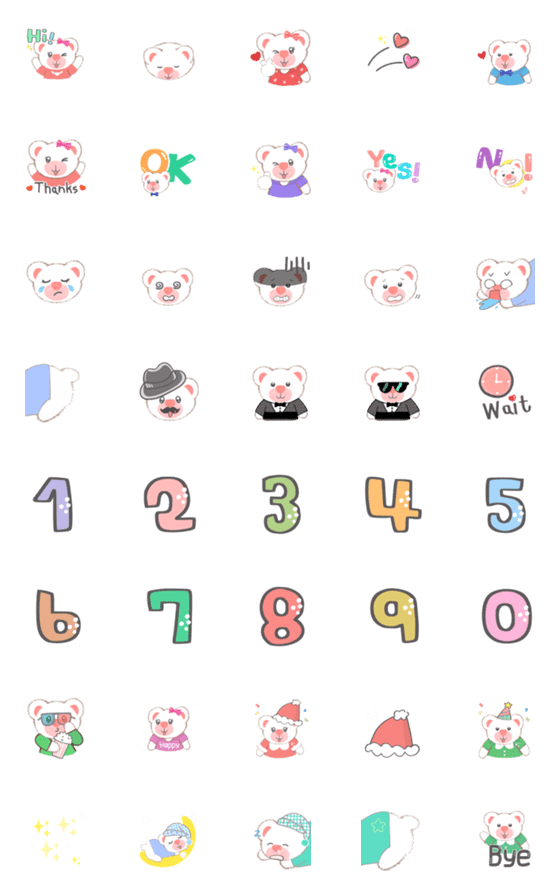 [LINE絵文字]polar bear say hi emoji animationの画像一覧