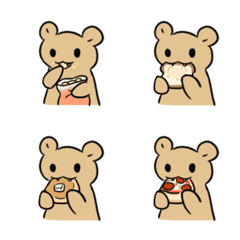 [LINE絵文字] Bear Is Always Eatingの画像