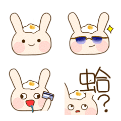 [LINE絵文字] 目玉焼きウサギの画像