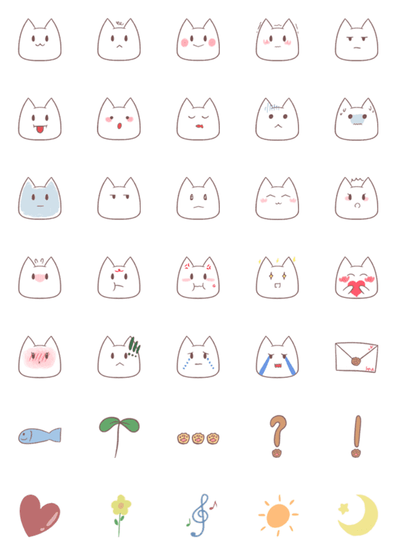 [LINE絵文字]CATWHITEの画像一覧