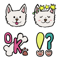 [LINE絵文字] 白い柴犬もいるんだワン！！ 絵文字の画像