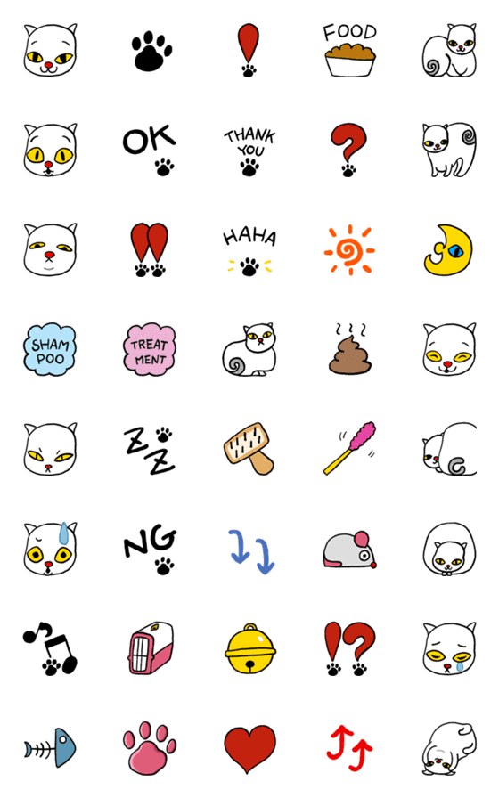 [LINE絵文字]お餅猫の毎日絵文字の画像一覧