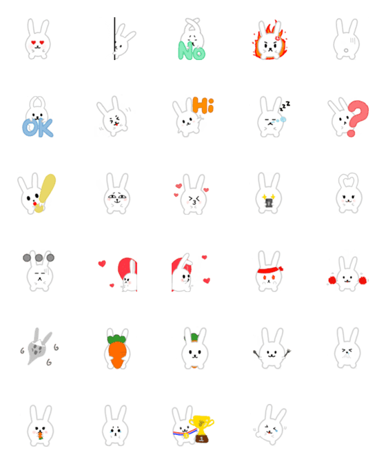 [LINE絵文字]Rabbit ballsの画像一覧