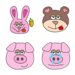 [LINE絵文字] Rabbit Bear Pigの画像