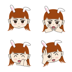 [LINE絵文字] Rabbit Q girlの画像