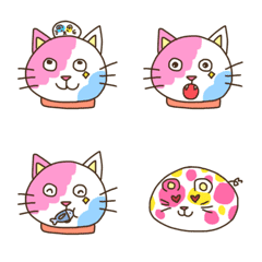 [LINE絵文字] Clown cat and mochi mouse stickerの画像