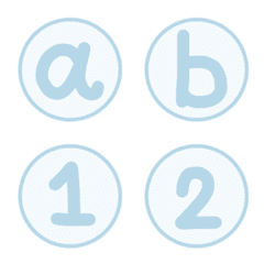 [LINE絵文字] English small letters in blue pastelの画像