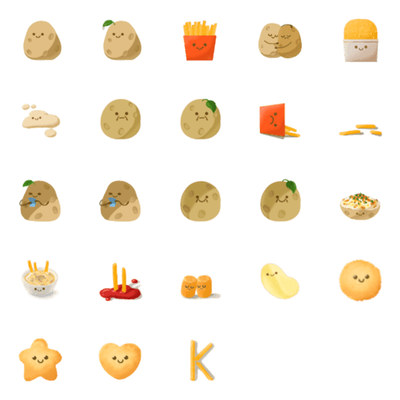 [LINE絵文字]Potatoesの画像一覧