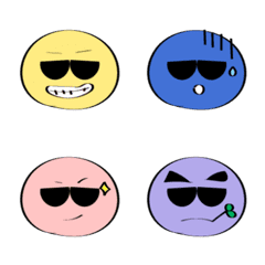 [LINE絵文字] various faces With sunglassesの画像