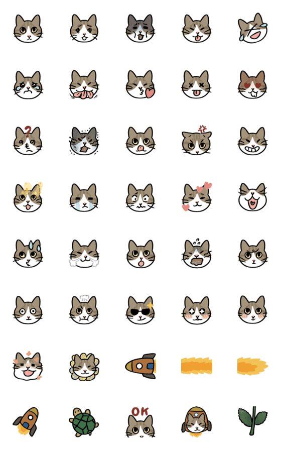 [LINE絵文字]Rocket Cat Emojisの画像一覧