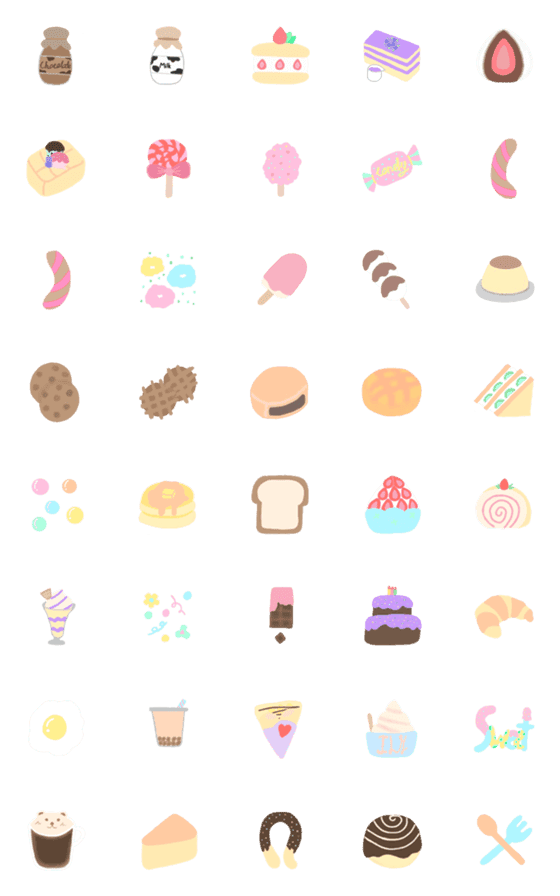 [LINE絵文字]Sweets worldの画像一覧