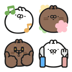 [LINE絵文字] ugly white rabbit Emoji 1- move move！の画像