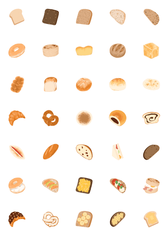 [LINE絵文字]Everyday Breadの画像一覧