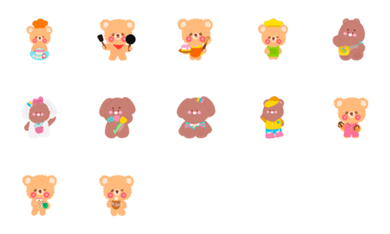 [LINE絵文字]cute bear brightの画像一覧