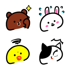 [LINE絵文字] BROWN ＆ FRIENDS × 絵梨々。の画像