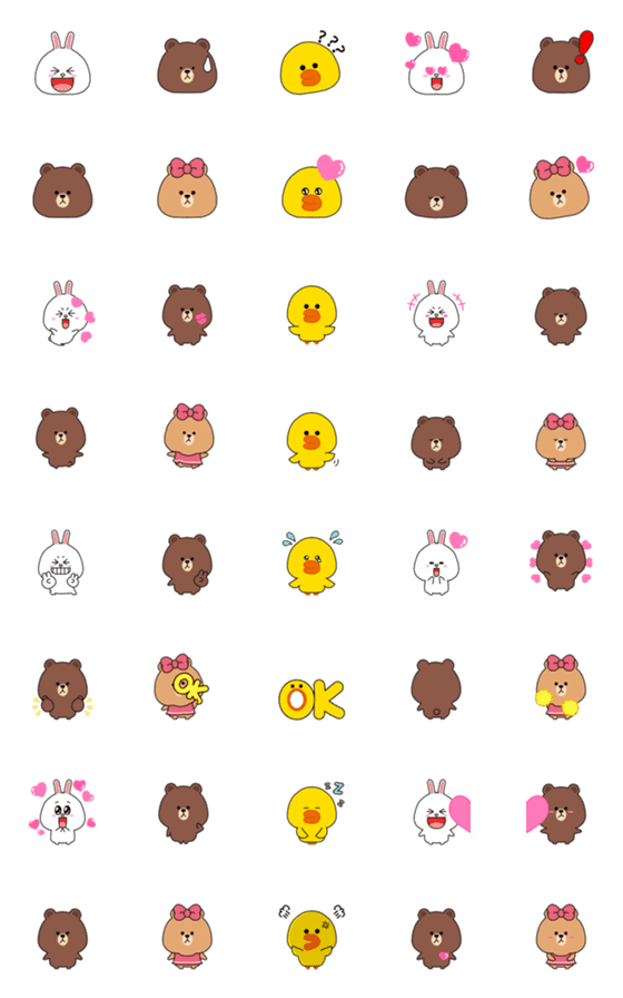 [LINE絵文字]【ブラウン＆フレンズ】使いやすいゆるい子の画像一覧