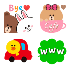 [LINE絵文字] 動くPOP♡BROWN＆FRIENDSの画像