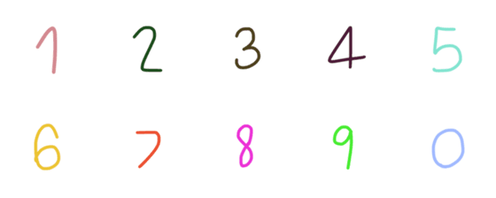 [LINE絵文字]Number 0-9の画像一覧