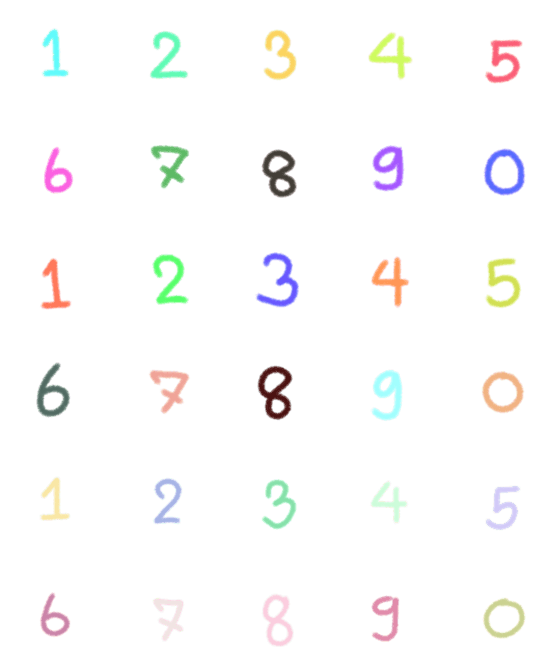 [LINE絵文字]numbers in many colorsの画像一覧