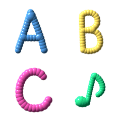 [LINE絵文字] 3D alphabet - cute balloon :-)の画像